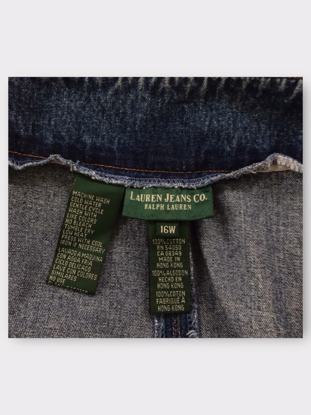 Vintage Ralph Lauren Denim A-Line Maxi Skirt Leather Buckle Side Detail Cotton - Picture 6 of 7